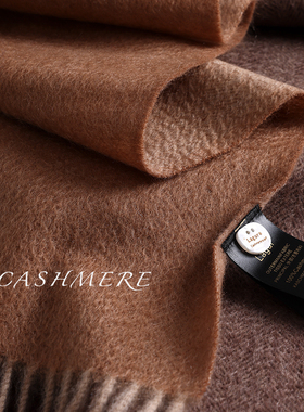 御用级~大地色系Cashmere100%山羊绒围巾男女同款复古格纹围脖冬