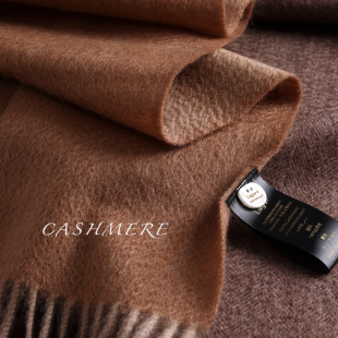御用级 复古格纹围脖冬 大地色系Cashmere100%山羊绒围巾男女同款