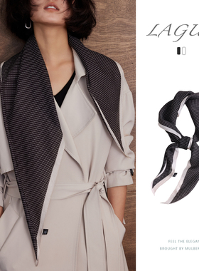 经典赫本丨真丝羊毛丝巾手工卷边系脖领巾绑包时尚春秋新款送礼女