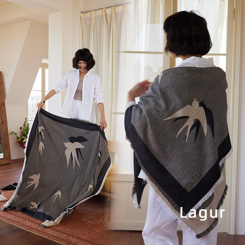 Lagur㊣中古家居「南燕」空调房披肩围巾两用高级感极简风午睡毯