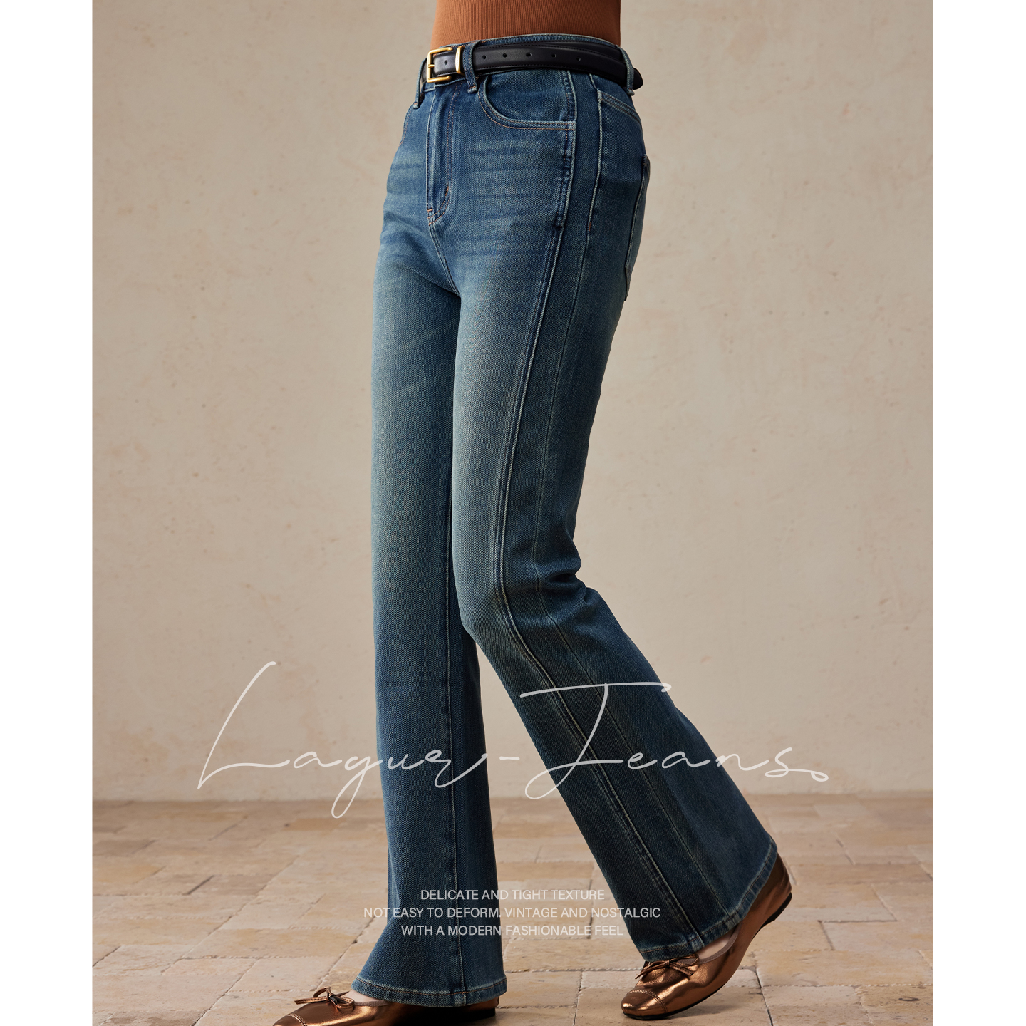 显瘦高腰微喇裤牛仔裤女秋季新款