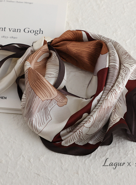 纯净的蓝100%桑蚕丝70方巾真丝高端丝巾女2026新款夏季薄款配衬衫