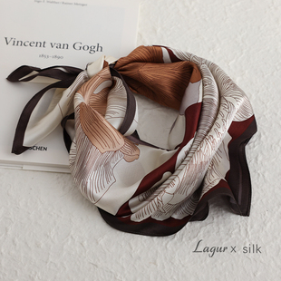 配衬衫 纯净 薄款 夏季 蓝100%桑蚕丝70方巾真丝高端丝巾女2025新款