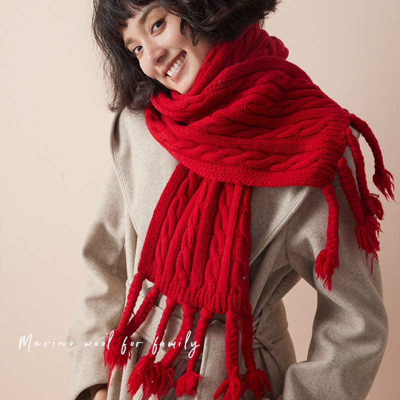 游牧旷野！手工织大流苏100%美利奴羊毛围巾女冬季保暖百搭高级感,服饰配件/皮带/帽子/围巾,围巾/丝巾/披肩,淘宝优惠券,粉丝福利购,淘宝优惠卷