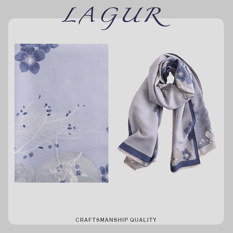 毛边国风加大版仿羊绒围巾女冬季