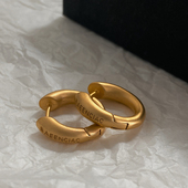 B家耳环2025新款 爆款 高级感哑光耳饰欧美轻奢字母耳钉小香风耳扣