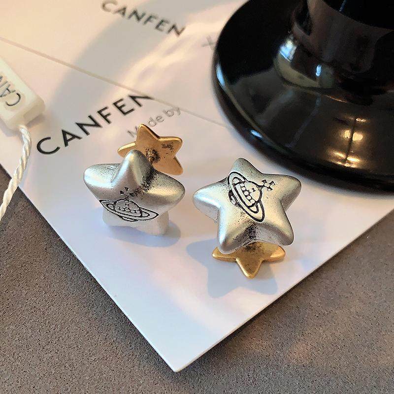 双面拉丝五角星耳钉2025年新款爆款西太后耳环轻奢高级感欧美耳饰,饰品/流行首饰/时尚饰品新,耳钉,淘宝优惠券,粉丝福利购,淘宝优惠卷