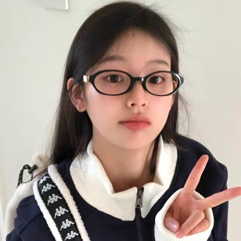 复古椭圆形黑框眼镜女近视散光小框小脸菱形脸书呆子眼睛框架素颜