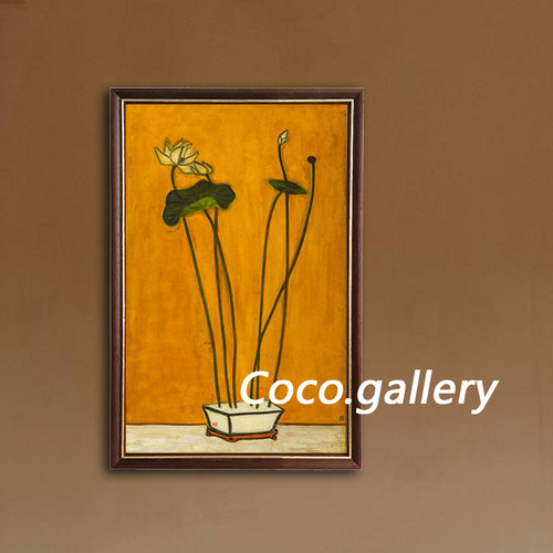 小众花卉盆栽茶室装饰挂画
