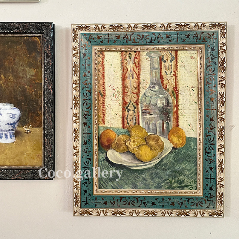 可可的画廊梵高印象派小众复古古典静物水果中古美式餐厅酒吧挂画