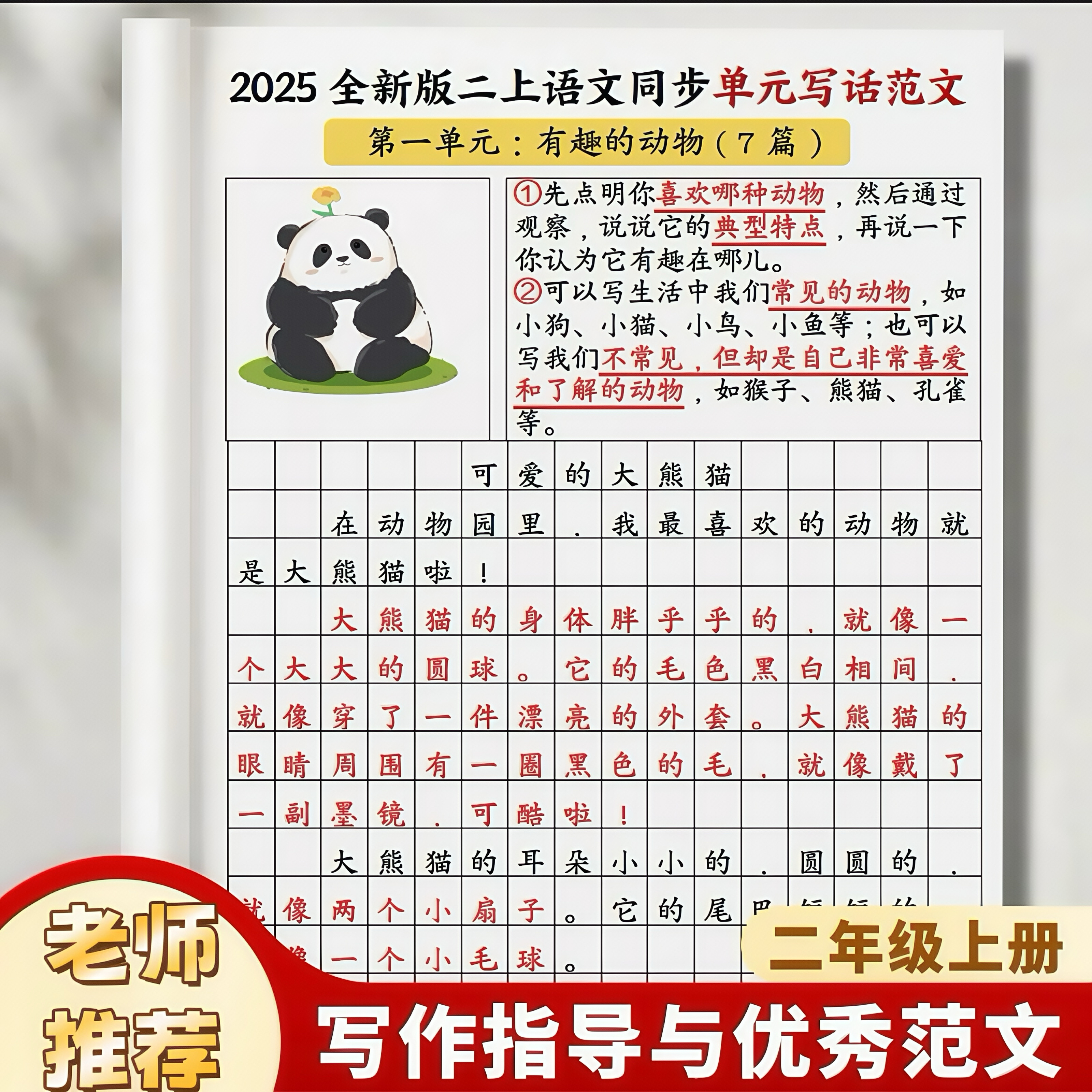 2025新版二年级上册语文看图写话练习纸自由写作内容作文范文彩印