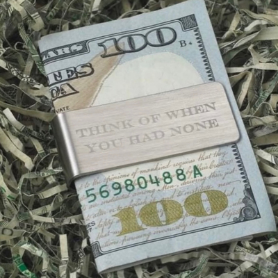 不锈钢金属钱夹money clip钞票银行卡收纳夹简约欧美风50x20mm