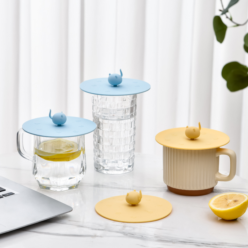 食品级硅胶杯盖通用卡通家用