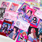 蒸汽波ins风原宿少女插画卡片小卡留言卡咕卡工具 亚甜甜酷人物