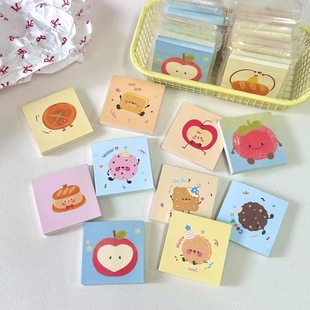 国产原创小鼻嘎便签整本分装韩系盐系可爱手帐素材装饰苹果番茄