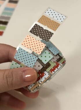 ariel波点闪砂标签贴贴纸卷分装韩系盐系手帐素材装饰打底基础款