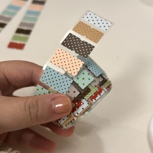 ariel波点闪砂标签贴贴纸卷分装韩系盐系手帐素材装饰打底基础款