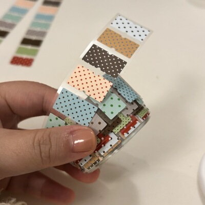 ariel波点闪砂标签贴贴纸卷