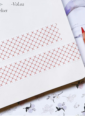 ins风基础盐系打底胶带 pinkeye 红色绿色格子点点手帐素材装饰