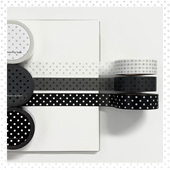 饰ins风基础款 韩系盐系手帐素材装 bitbybit波点胶带分装 韩国正版