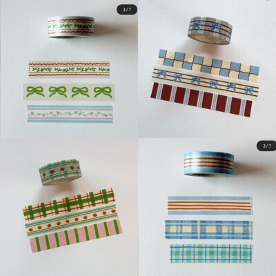 韩国正版gate17蝴蝶结格子胶带