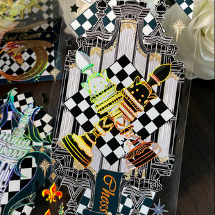 wines逆命博弈棋盘格流麻胶带特材咕卡谷美背景暗黑手帐素材分装