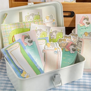 过分可爱！国产异形动物便签分装韩系盐系手帐素材装饰小猫小狗