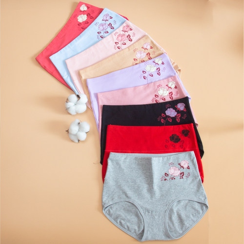 雪如挺纯棉高腰女士大码收腹