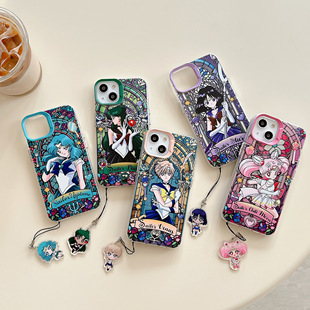 美少女战士iphone17promax土萌萤小小兔渐变air镭射16plus手机壳适用苹果15pro天王遥冥王星14海王满保护套13