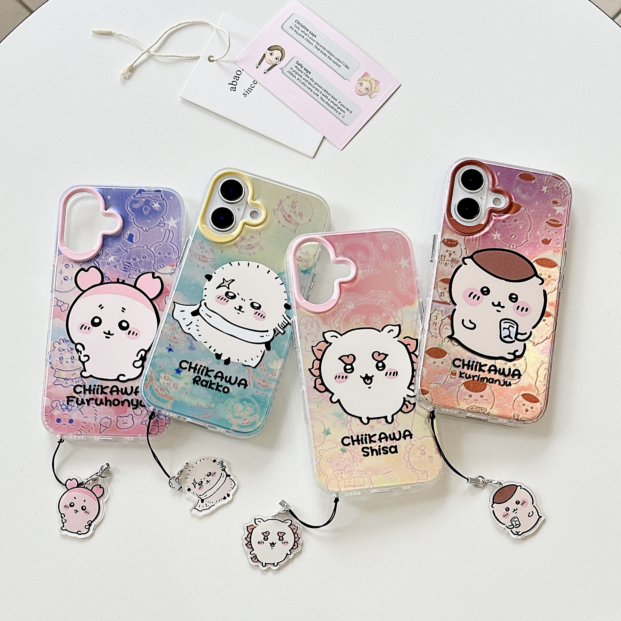 苹果16二合一渐变chiikawa手机壳