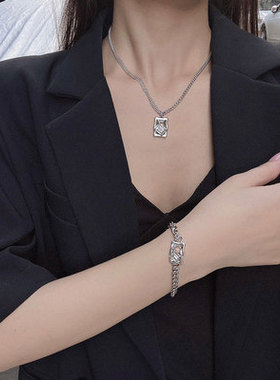 韩版东大门S925纯银水晶小众高级设计简约ins女项链戒指耳环手链