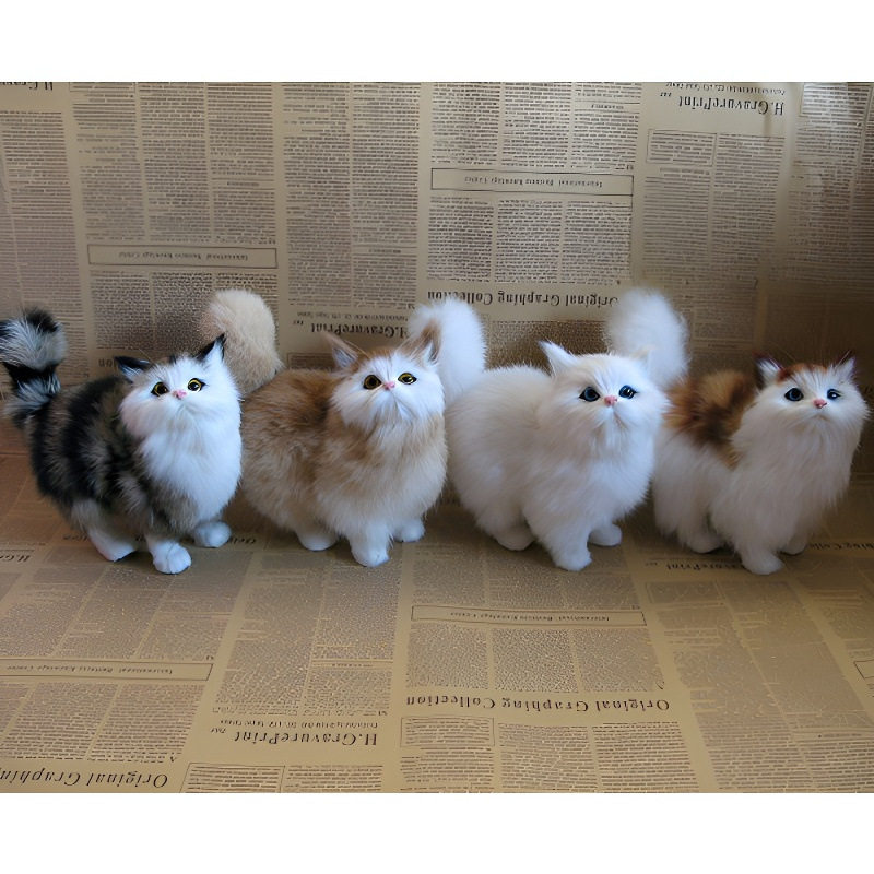 仿真猫咪摆件创意家居摆设动物皮毛动物波斯猫灰猫黑猫仿真动物