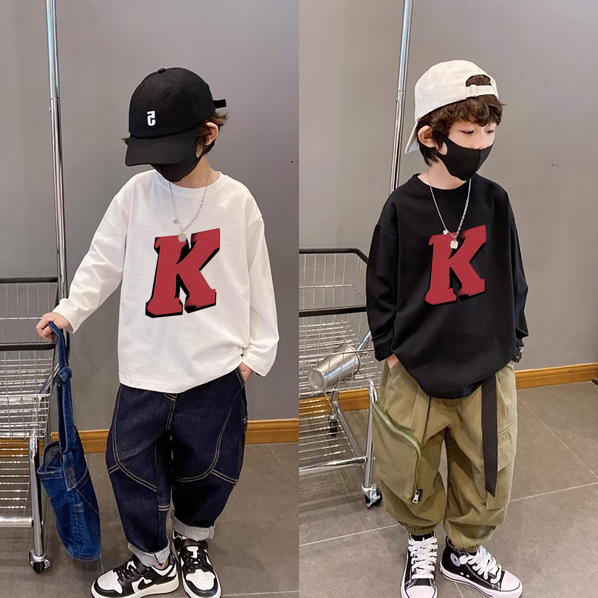 中大童纯棉上衣儿童潮打底衫