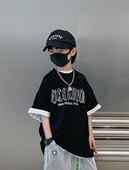 男童t恤短袖 潮T 自制儿童纯棉上衣潮牌洋气中大童半袖 2025夏装 新款