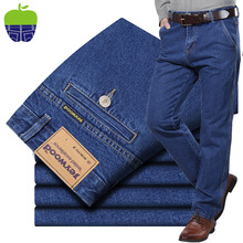 Apple jeans nam đích thực mùa xuân và mùa hè mỏng cổ điển cotton trung niên cao eo thẳng lỏng trung niên cha