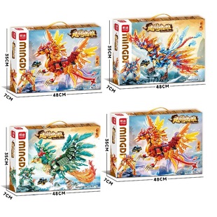 明迪K0962金凤变形机器人凤凰青鸾拼搭积木教培机构玩具大盒礼品