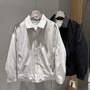 2026新款夹克羽绒服男日系简约休闲宽松翻领工装外套上衣轻薄简单