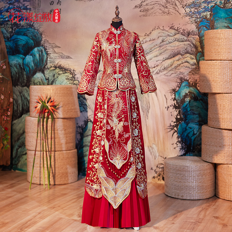 秀禾服新娘新款中式婚纱礼服新娘敬酒服古代婚服结婚衣服秀和