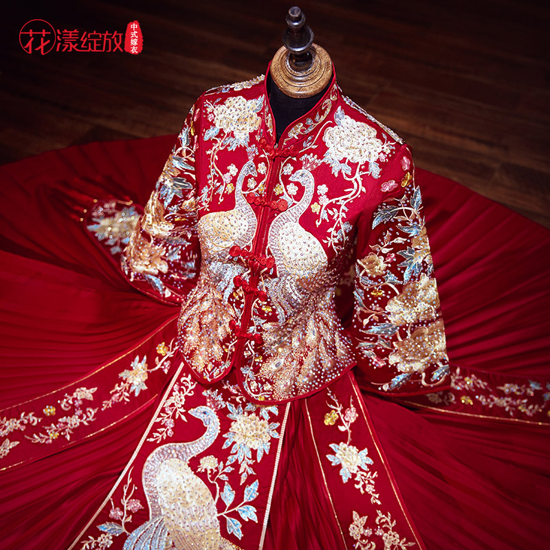 秀禾服新娘新款结婚婚纱礼服红色敬酒服新娘中式婚服秀和服
