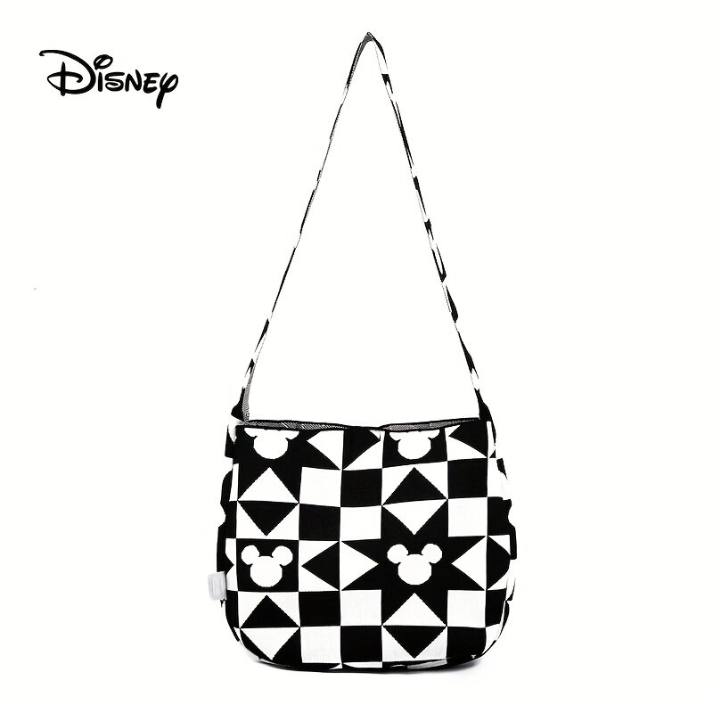 麦斯卡迪士尼米奇联名斜挎包针织包百搭格子女大容量轻便单肩包