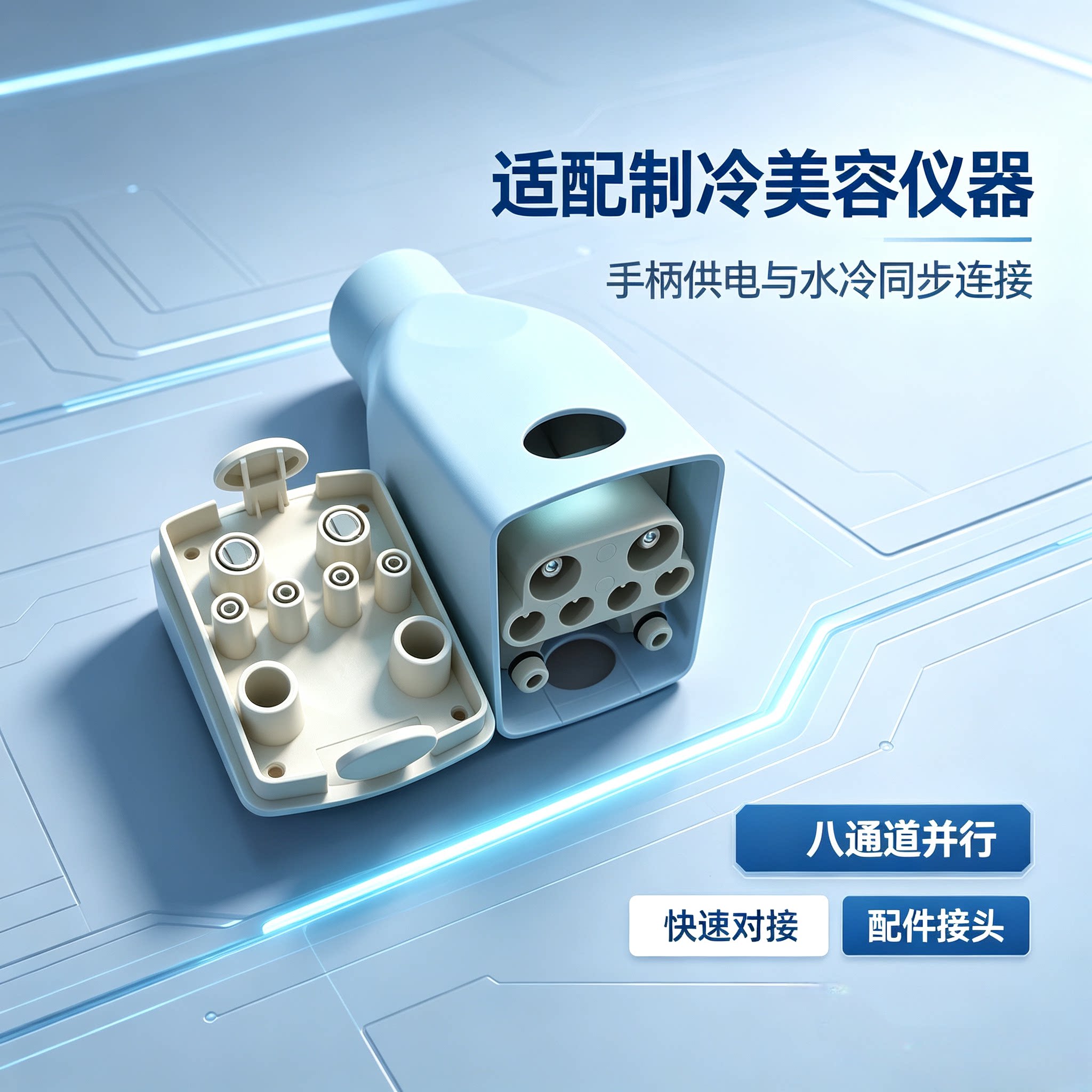 磁力瘦插拔件激E光快速接口水电转头重连接器冰冻配件光子808洗眉