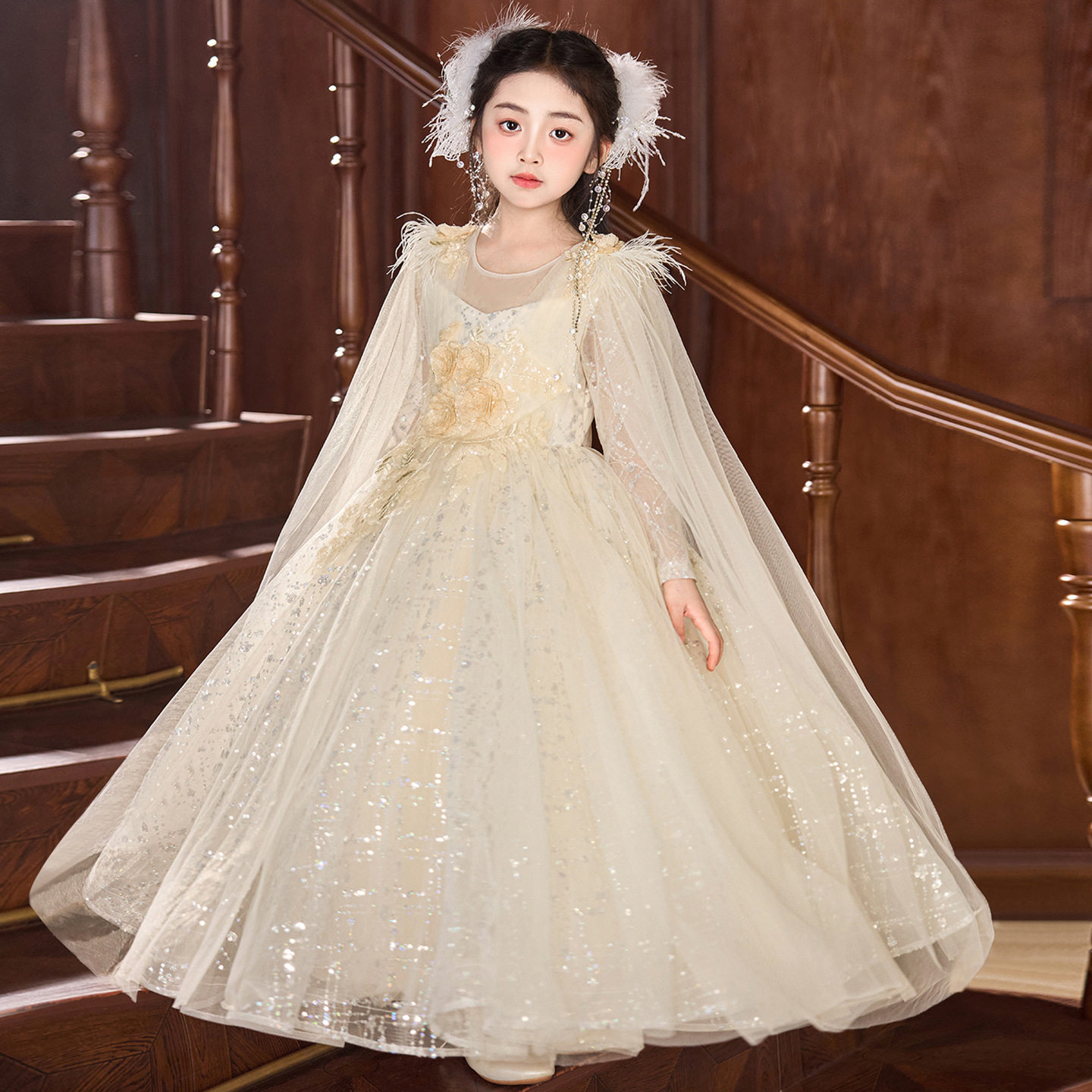 女童公主裙高端轻奢小众礼服花童婚礼小女孩儿童主持人钢琴演出服,童装/婴儿装/亲子装,儿童礼服,淘宝优惠券,粉丝福利购,淘宝优惠卷