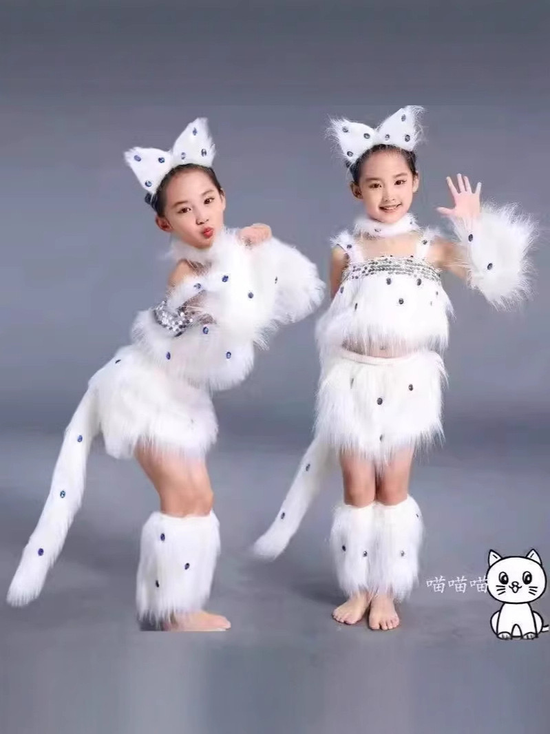 圣诞节服装角色扮演波斯猫儿童表演服幼儿园COSplay动物衣服猫咪