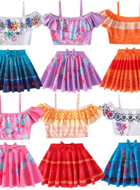 外贸魔法满屋公主泳衣Encanto 女童裙式分体游泳衣两件套儿童泳装