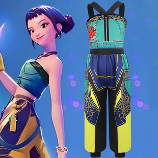 外贸新款韩流女团K-POP猎魔女团cosplay佐伊同款两件套舞台表演服