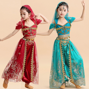 欧美万圣节童装阿拉丁神灯茉莉公主裙头饰圣诞cosplay服装表演服