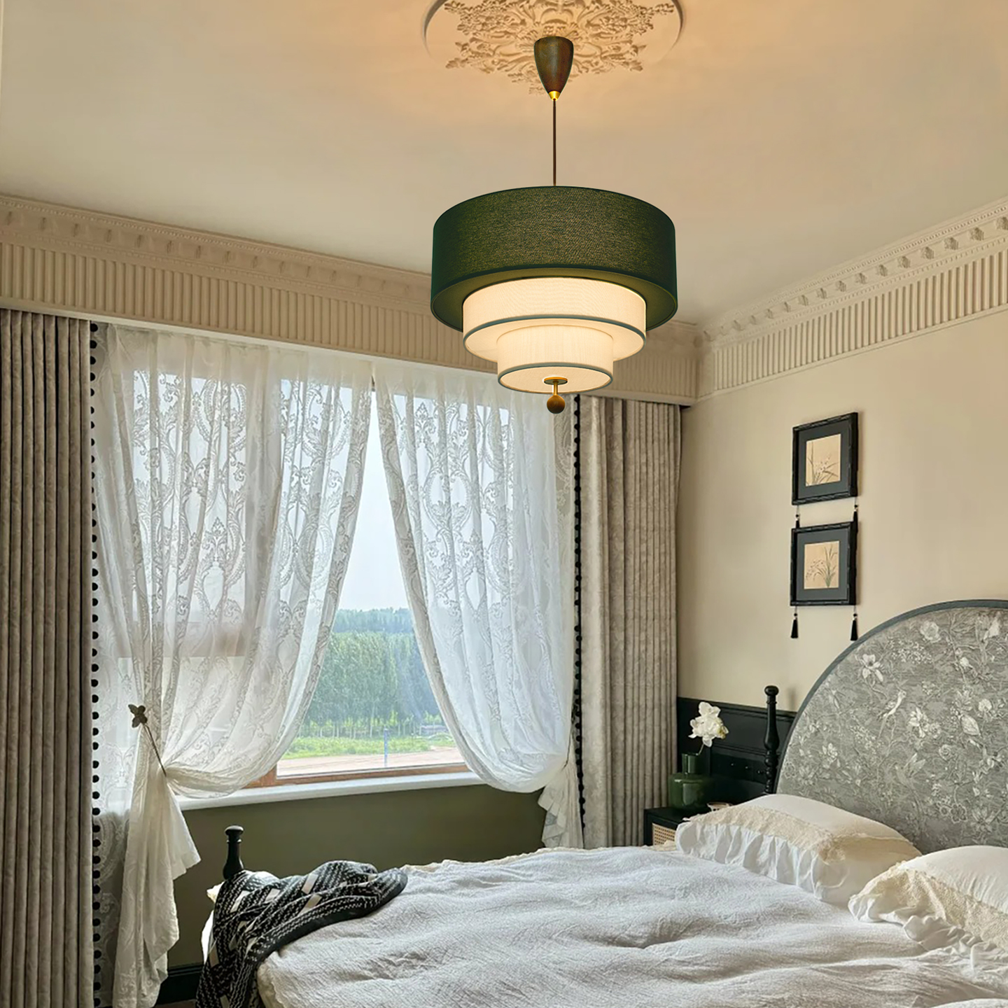 旭呈法式吊灯卧室灯主卧灯具