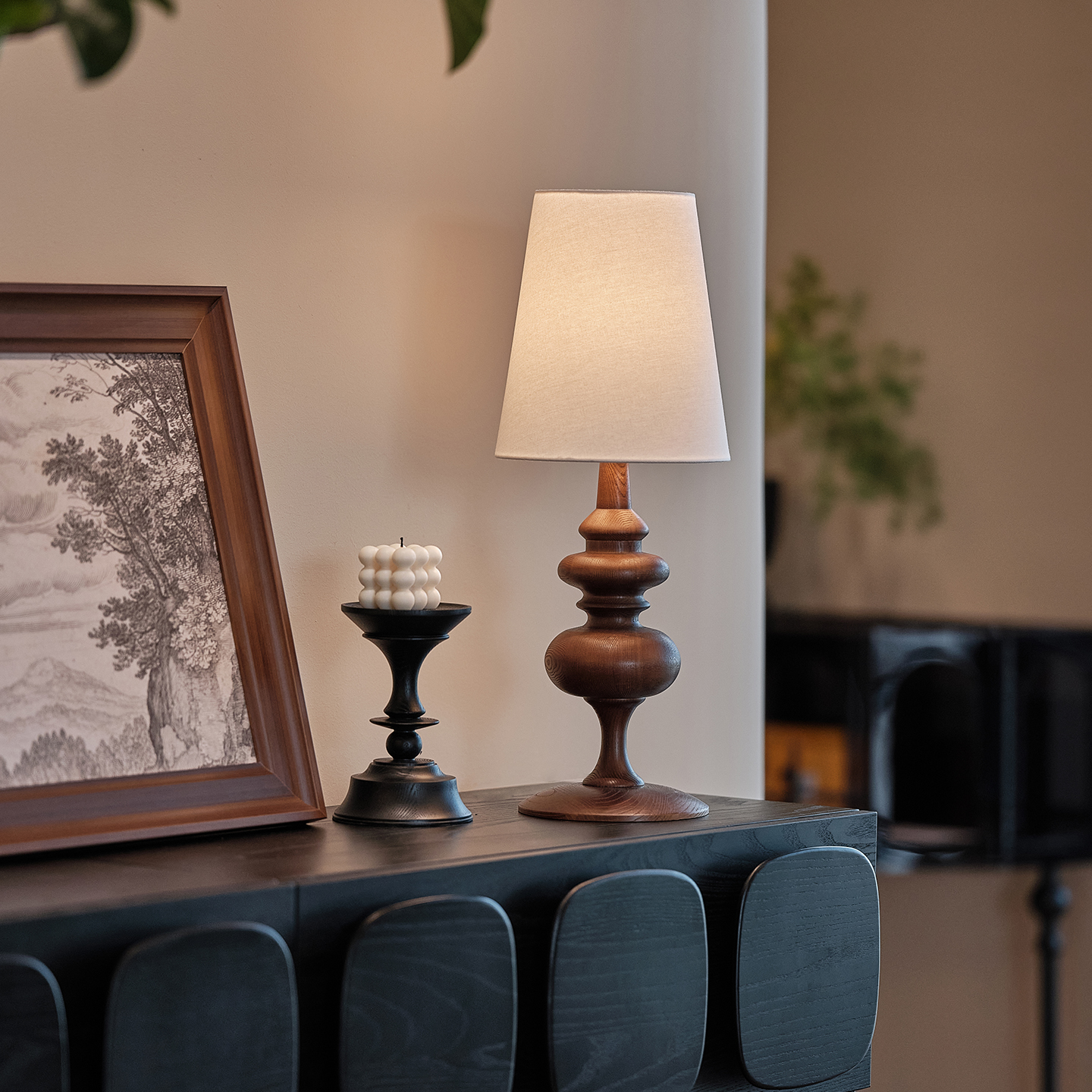 旭呈卧室客厅美式复古实木台灯