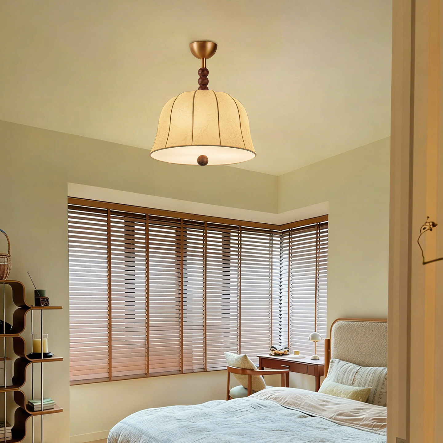 法式中古吸顶灯卧室主灯浪漫温馨南洋复古美式客厅书房灯布艺吊灯