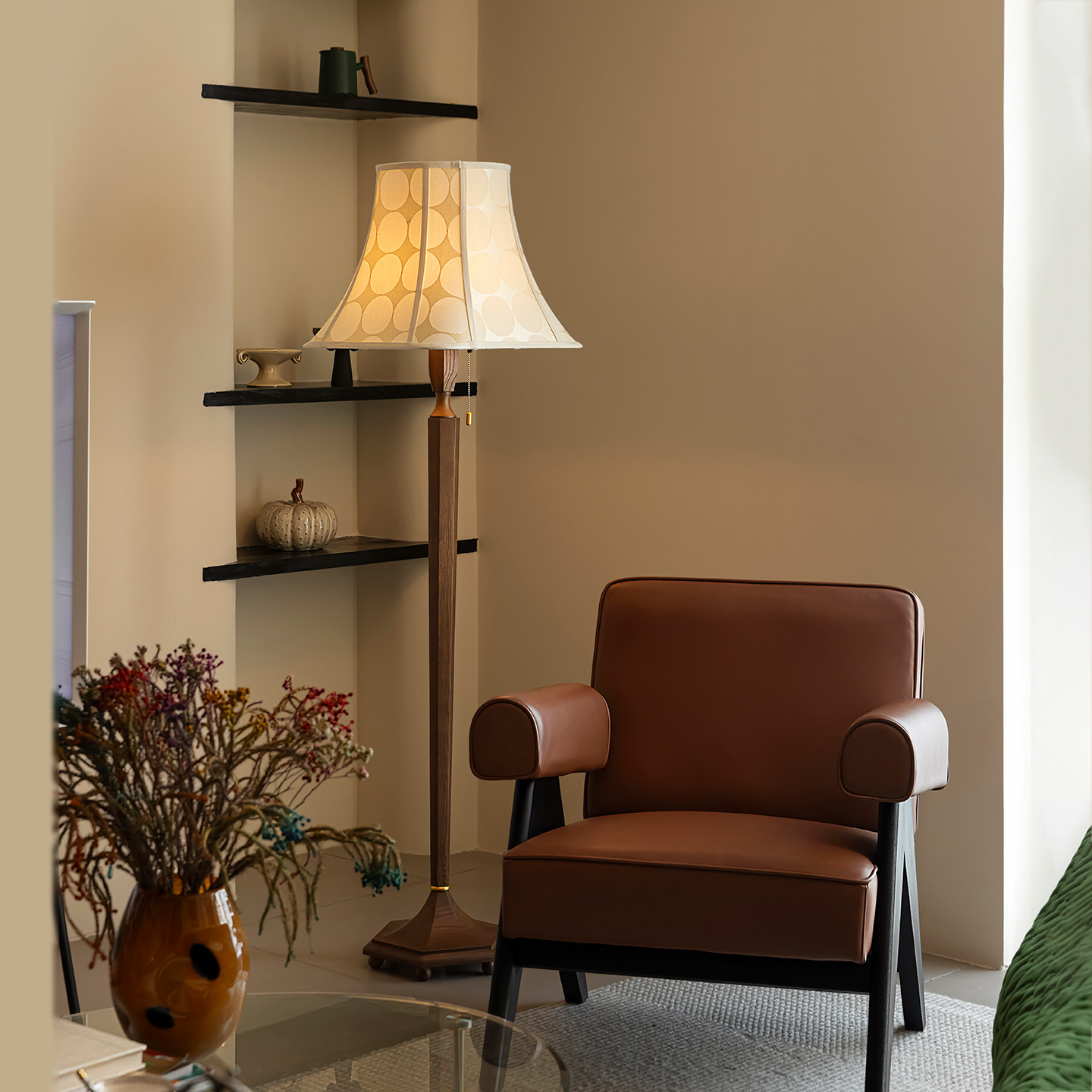 旭呈中古风落地灯客厅法式复古卧室书房侘寂风中式高级感立式台灯,家装灯饰光源,装饰落地灯,淘宝优惠券,粉丝福利购,淘宝优惠卷